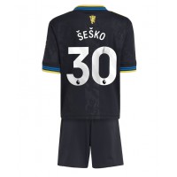 Stroje piłkarskie Manchester United Benjamin Sesko #30 Koszulka Trzeciej dla dzieci 2025-26 Krótki Rękaw (+ szorty)
